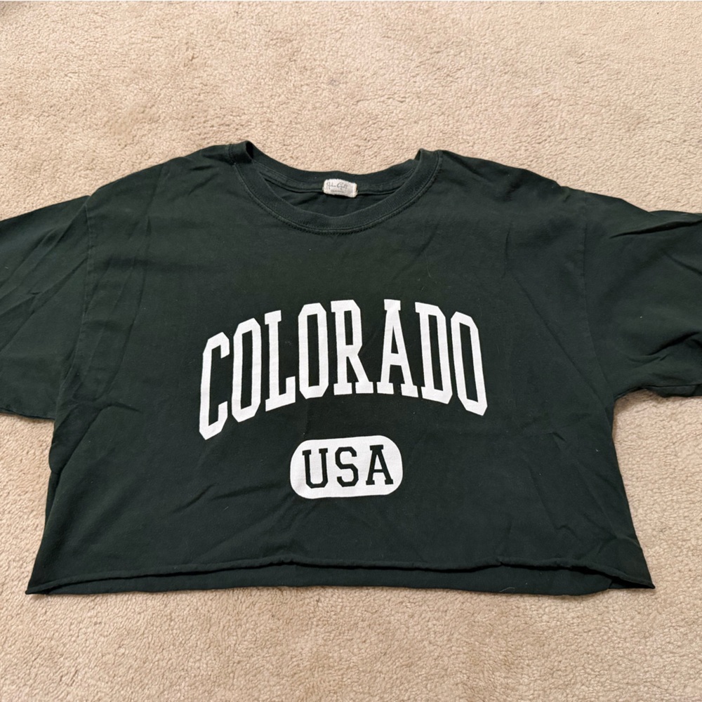 Brandy Melville Green Colorado USA T-Shirt